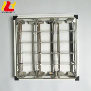 30W 40W 60W 600x600mm 3 Tubes Iron 0.28mm Thickness Modern LED Fluorescent Ceiling Grille Lamp