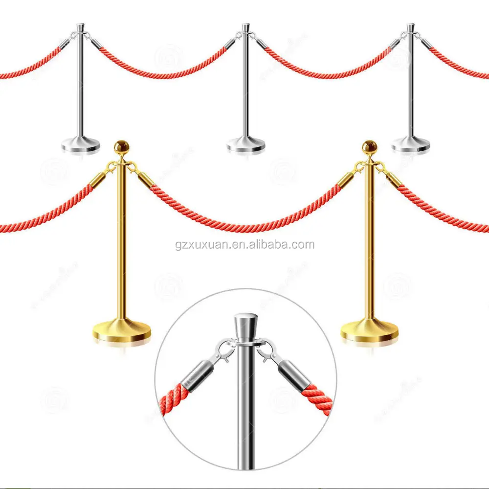 Q Stand & Bank Queue Line Control Barrier with Velvet Rope