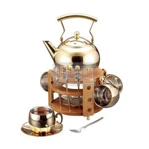 Unique Design Promotional Gifts Royal style tea sets for Gifts Home Decorative Cup Hanging Creative wooden Rack Wedding Favor