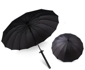 로고 인쇄를 가진 사무라이 칼 katana 우산 칼 모양 우산