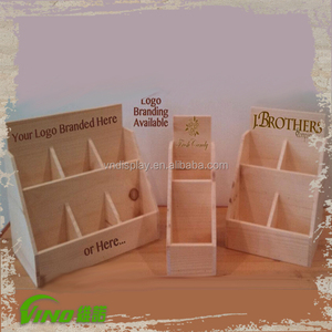 Custom Logo <b>Wooden</b> Display <b>Rack</b> - 4 - Section Storage for Merchandise - Product Image 3