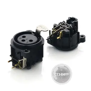 CT3-04FP XLR תותח מחבר CT סדרת 3 ליבות נקבה הרכבה בלוח אודיו שקע