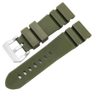 22mm 24mm Solid Color Silicone Rubber Watch Strap with Stainless Steel <strong>Buckle</strong> Luxury Wrist Band for Panerai <strong>Pam</strong> Watch - Product Image 6