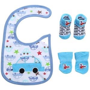3 in 1 100% 순면 아기 양말, 턱받이 및 장갑 세트 - Product Image 6