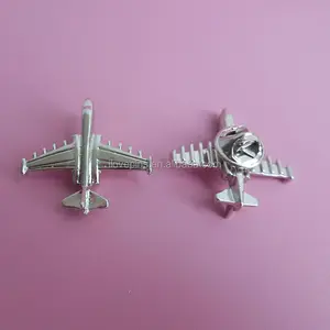 promotional gift plane 3d nickel metal lapel pin wholesale