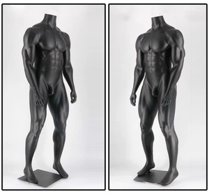 Maniquí muscular negro <span class=keywords><strong>de</strong></span> fibra <span class=keywords><strong>de</strong></span> vidrio, cuerpo <span class=keywords><strong>completo</strong></span>, maniquíes <span class=keywords><strong>de</strong></span> <span class=keywords><strong>hombre</strong></span> - Product Image 3