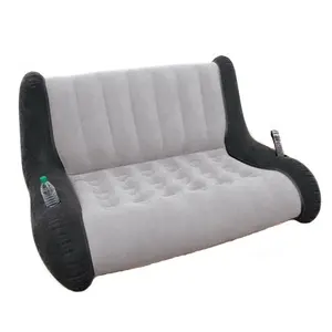 Relaxing daybed inflatable sofa couch with two cup holders