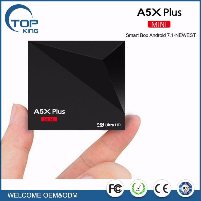 Top-Rey RK3328 Más Nuevo Android 7.1 Mini Rockchip 1 GB/8 GB Set Top Box WiFi UHD 4 K 2 K Android TV BOX A5X Plus
