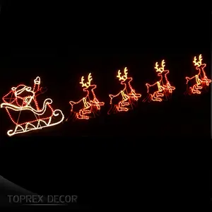 Toprex Decor outdoor LED animated decorative rope light santa christmas silhouette