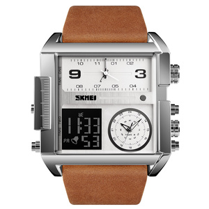 Montre cadeau promotionnelle <span class=keywords><strong>Skmei</strong></span> <span class=keywords><strong>1391</strong></span>, montres numériques de luxe, bracelet en cuir, cadeaux de Noël tendance pour hommes - Product Image 5