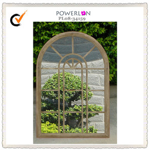 Papier peint noir sur cadre, grand miroir en fer - Product Image 6