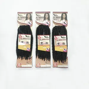 Xuchang fábrica carácter africano Jumbo afro Twist trenzas 2 estilos en 1 sintético crochet individuales eve teje el pelo