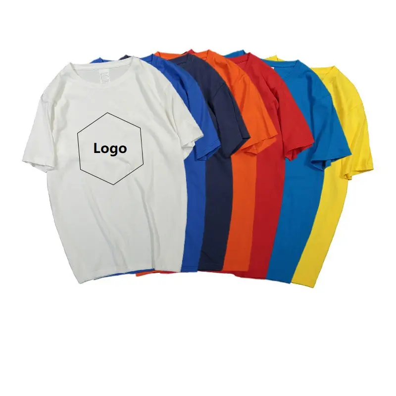 Однотонные повседневные футболки большого размера с коротким рукавом и логотипом OEM