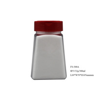 Pot en plastique à épices transparents de 300ml, pour 150 g de poudre de poivre noir, récipient de salière transparent et couvercle rouge, nouveau design