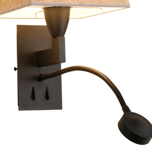 Lino tela lightshade eléctrica llevó la luz de pared para hotel - Product Image 4