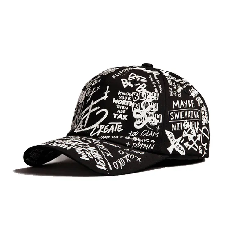 Logo custom Hats Caps Hip Hop Transparent Print Custom Fashion Customized Baseball Cap 5-panel Hat 6 Embroidery Eyelets Free