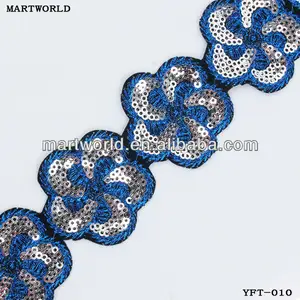 工厂制造的婚礼装饰用铁艺刺绣花边 (YFT-010)