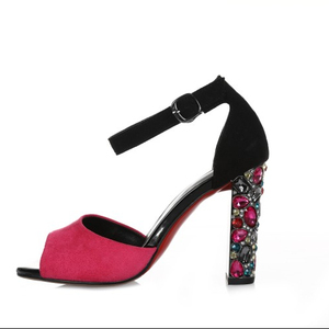 2022 estate nuovo stile open toe donna colorato diamante blocco <span class=keywords><strong>tacco</strong></span> alto scarpe tacchi per <span class=keywords><strong>sandali</strong></span> da donna scarpe eleganti da donna - Product Image 1