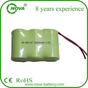 Ricaricabile ni mh sc3600mah 3.6v battery pack