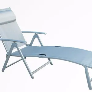 Regolabile Lettino Pieghevole per Esterni Chaise Lounge Sedia Mobili da giardino Piscina di Nuovo Con Il Cuscino