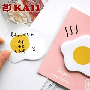 Kaii notas adesivas, notas adesivas da comida do café da manhã, onigiri, ovo, formato de mamas, notas auto-aderentes do escritório