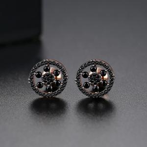 LUOTEEMI zirconi cubici Hip Hop orecchini per <span class=keywords><strong>ragazzo</strong></span> nero rodiato gioielli all'ingrosso pronti per la spedizione gioielli - Product Image 5