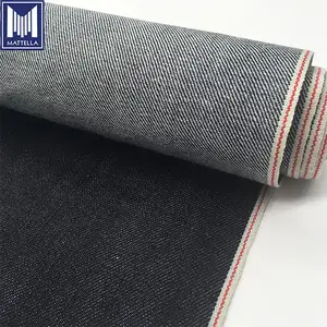 12oz 98 katun 2 elastane spandex katun organik Jepang peregangan selvedge kain denim untuk jeans