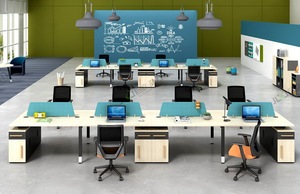 Estación de Trabajo Modular E1 MFC Moderna y Ecológica, Diseño de Panel para Oficina, Capacidad para 2/4/8 Personas, Escritorio de Madera MDF, Serie HOGO Z40212, 3 Años de Garantía - Product Image 5