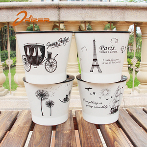 Decorativo imitación blanco cerámica jardineras platos jardín macetas con patrón interesante - Product Image 2