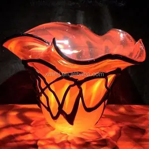 wholesale Halloween pumpkin shaped hand blown glass vase decorations