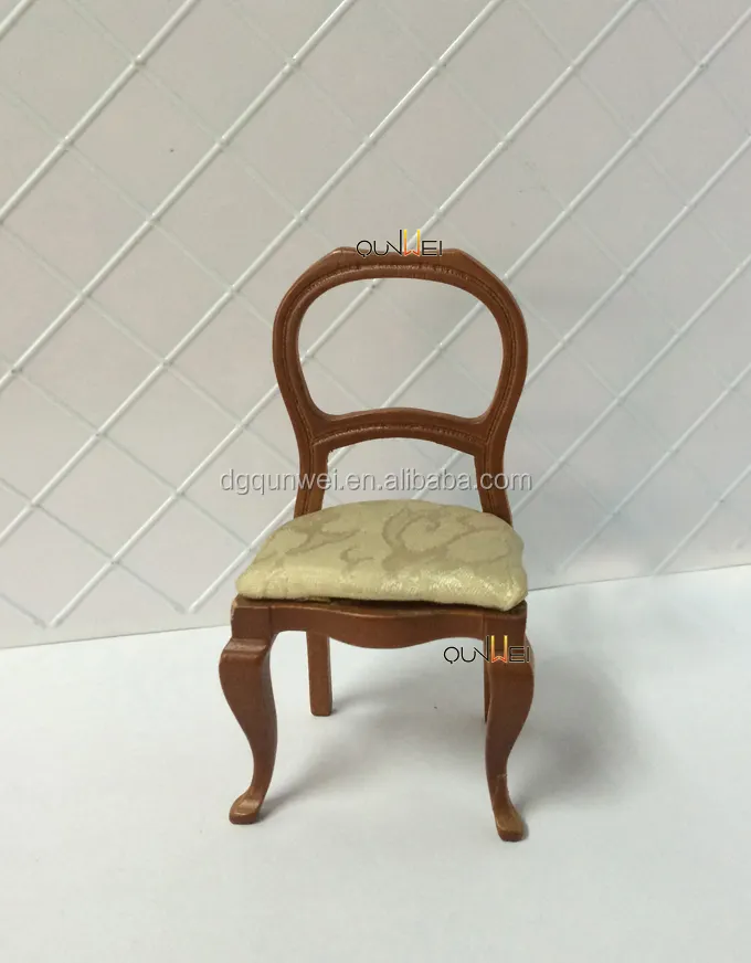 Rumah Boneka Miniatur Furniture Grosir Sofa Ruang Tamu 1/12 Skala Mini Kayu Kursi QW60280