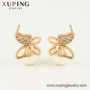 Boucles d'oreilles xup en forme de papillon, pour femme, bijoux en perles blanches, en or, tendance <span class=keywords><strong>93150</strong></span> - Product Image 5