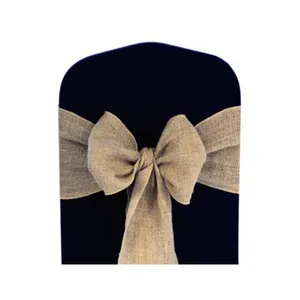 wholesale cheap linen burlap banquet chair cover sashes wedding decoration