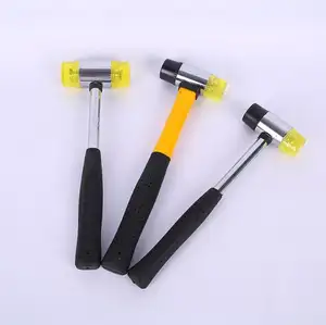 Double-faced Soft Mallet Hammer Tubular Steel Handle Rubber 25/30/35/40mm Woodworking Tools Household Tool Set Wood Crafts H-06