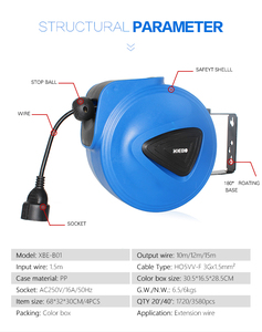 10 m mini automatique rétractable électrique <span class=keywords><strong>enrouleur</strong></span> de câble - Product Image 4