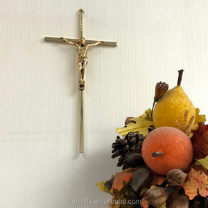 Croix de jésus, Crucifix en métal, suspendu avec jésus, église religieuse, INRI - Product Image 1