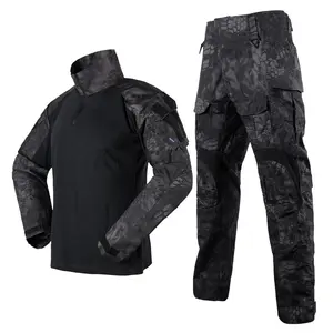 Sapo tático camuflado masculino, uniforme de combate preto