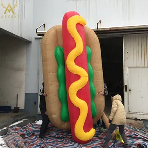 Gigante hotdog palloncino gonfiabile stand palloncino per la promozione