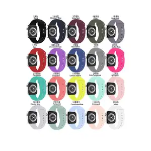 Correa Tschick para Apple Watch 44mm 42mm 40mm 38mm de silicona suave resistente al agua, correas de reloj de repuesto para la serie 4/3/2/1