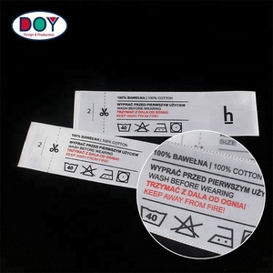 Tùy chỉnh hai mặt in rửa hướng dẫn Trắng satin chăm sóc nhãn cho hàng may mặc - Product Image 3