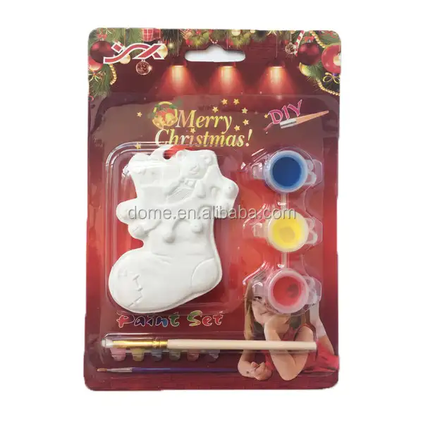 Bisque-figuras de cerámica sin pintar, adorno de Navidad para bricolaje