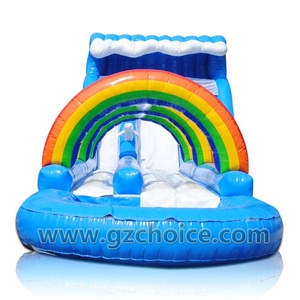 Nhà Máy Giá Inflatable cầu vồng trượt nước với hồ bơi trượt bơm hơi - Product Image 3