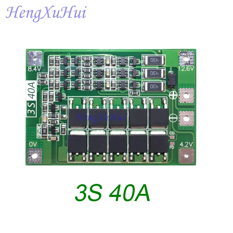 3S40A BMS Li-ion Battery Protection Board with Balance 100mA Current