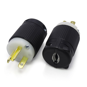 NEMA 6-20p thay thế plug-dễ dàng lắp ráp, bền nylon & Brass xây dựng, UL-C-UL đã được phê duyệt, màu đen, 20A, 3 dây, 250V AC - Product Image 5