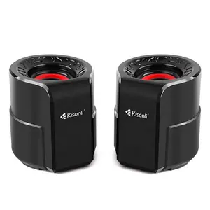 Kisonli Diskon Besar Klakson Bass Komputer USB 2.0 Mini Portabel untuk Speaker Laptop dengan Jack 3.5Mm