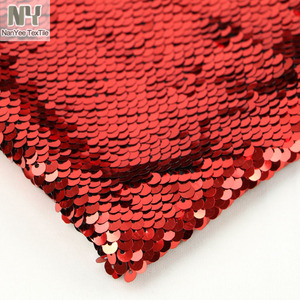 Nanyee textil, venta al por mayor, <span class=keywords><strong>Facebook</strong></span>, Color cambiante, tela de lentejuelas Rojas brillantes - Product Image 1