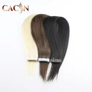 Mercado en línea, cabello Natural euroasiático, venta al por mayor, cinta de extensión de cabello vietnam
