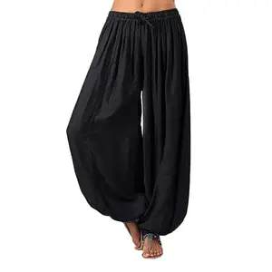 Modal Cotton Woman Soft Yoga Sports Dance Harem Capri Pants Comfy Casual  Solid