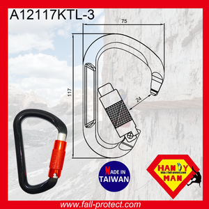 Triple Lock 25KN Aluminum Mountain Climbing Taiwan Carabiner - Product Image 4