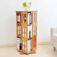 Bibliothèque en bambou rotative, collection 360, meubles de rangement
